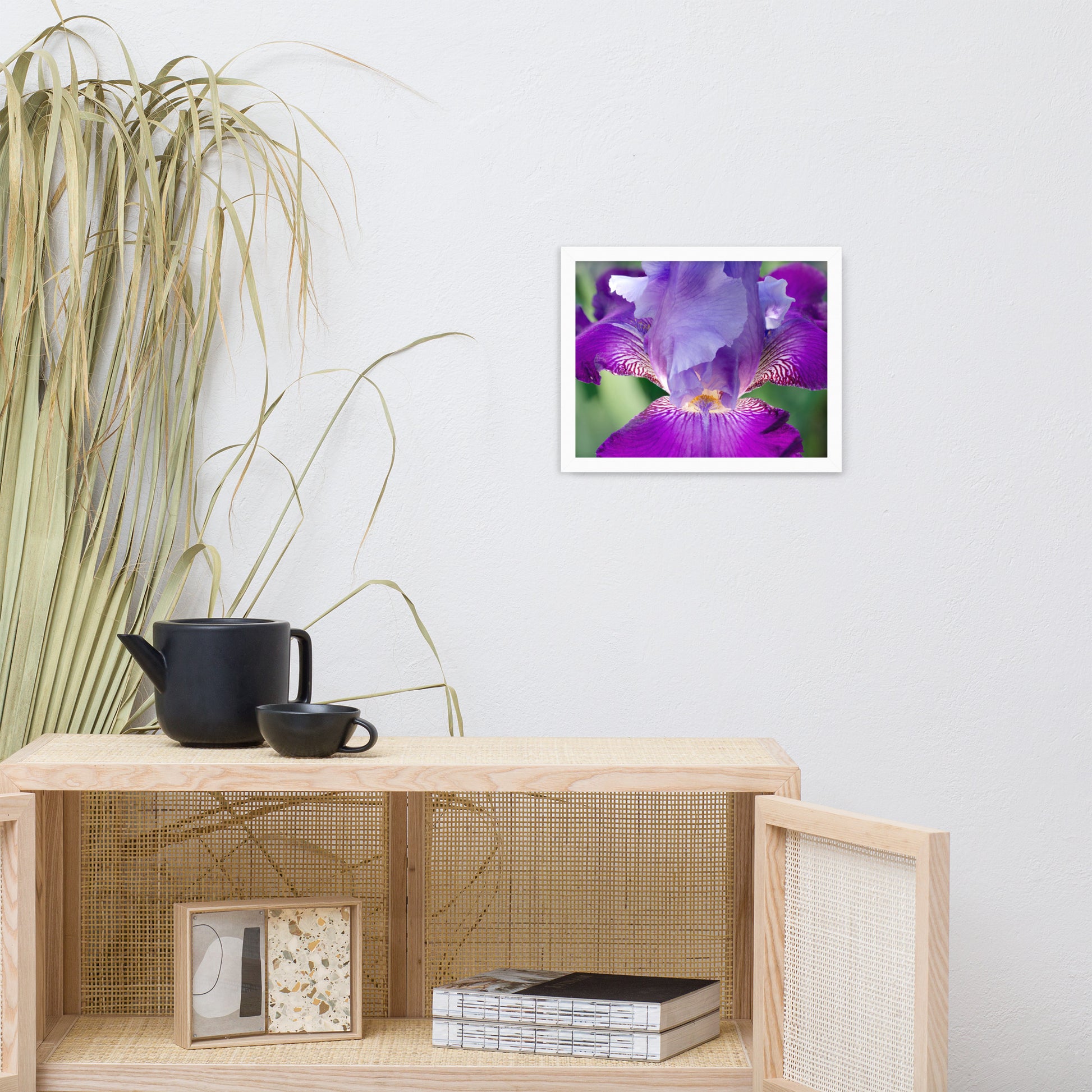 Etsy Bedroom Art: Glowing Iris - Floral / Botanical / Nature Photo Framed Wall Art Print - Artwork - Wall Decor - Modern Home Decor