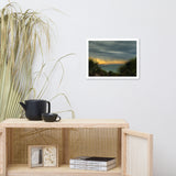 Cloudy Rainy Sunset De Soto Beach Framed Photo Paper Wall Art Prints