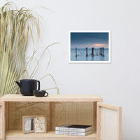 Cloudy Sunrise at Port Mahon Lighthouse Ruins Framed Photo Paper Wall Art Prints