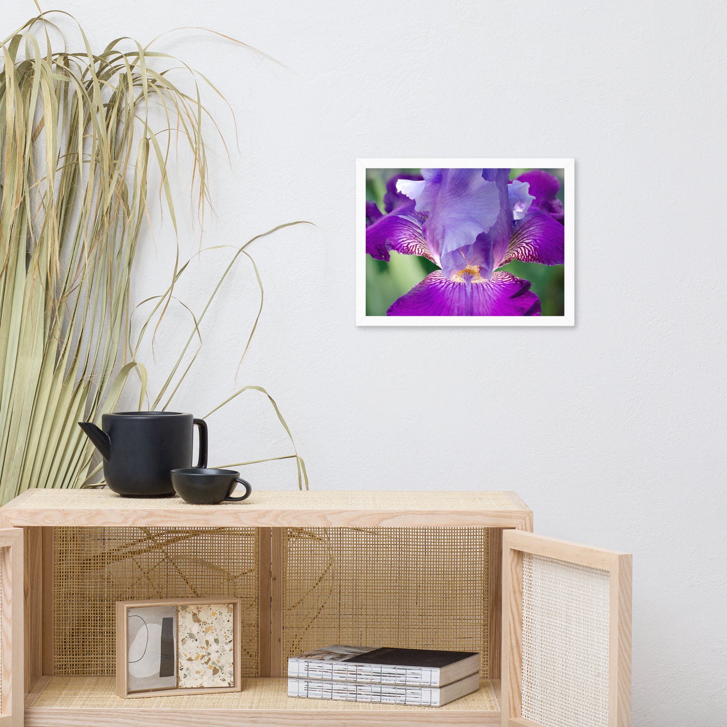 Etsy Bedroom Prints: Glowing Iris - Floral / Botanical / Nature Photo Framed Wall Art Print - Artwork - Wall Decor - Modern Home Decor