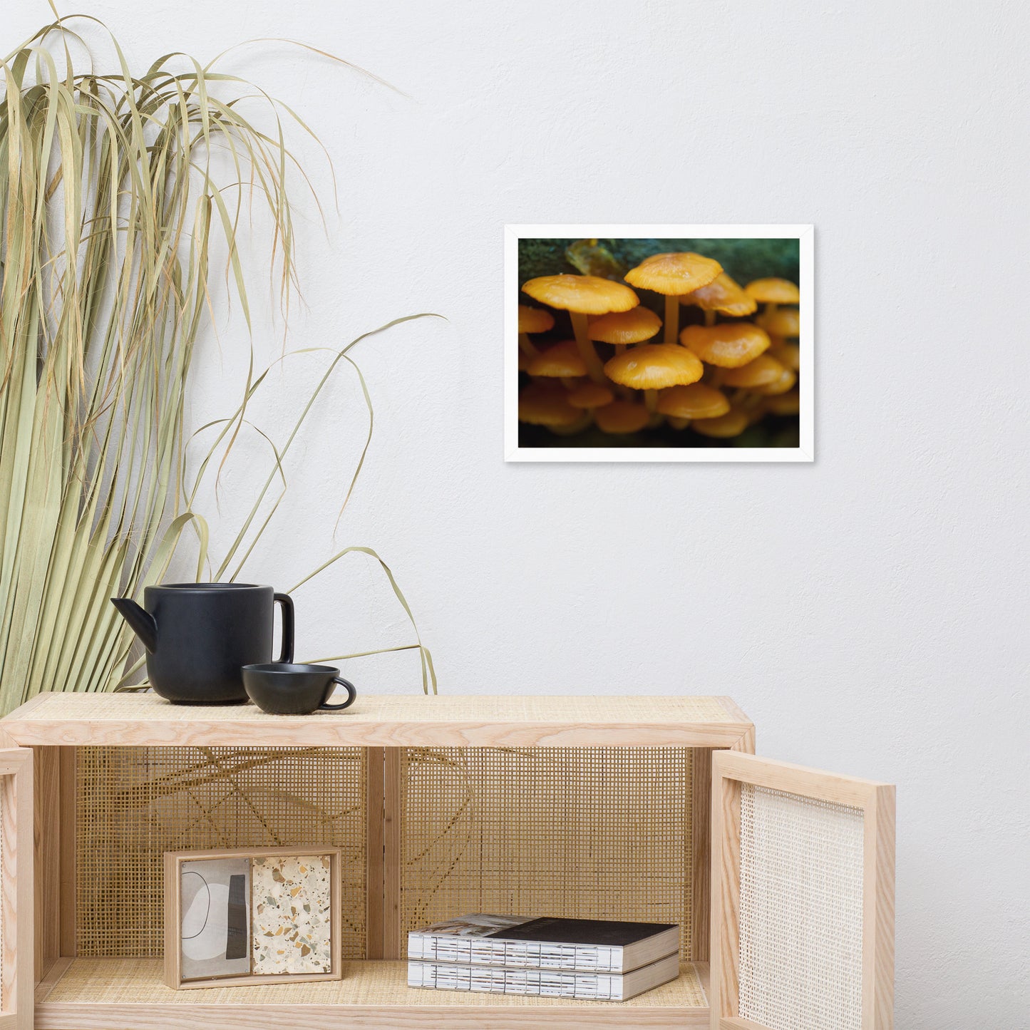 Mushroom Family Botanical Nature Photo Framed Wall Art Print