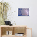 Lightning and Salem Power Plant 2 Urban Landscape Photo Framed Wall Art Print
