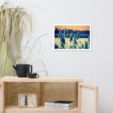 Sunset on the Marsh with Grasses Framed Photo Paper Wall Art Prints