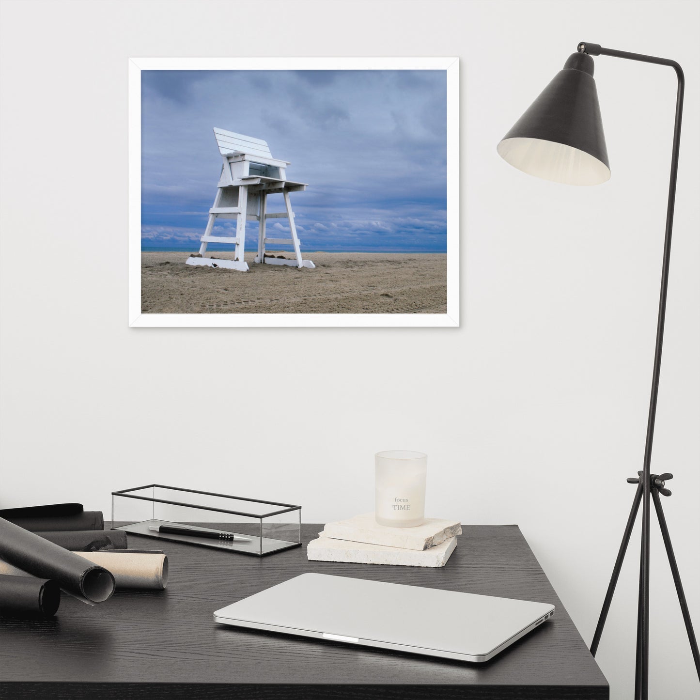 Contemporary Wall Art For Office: Approaching Storm - Coastal / Beach / Seascape / Nature / Landscape Photo Framed Wall Art Print - Artwork