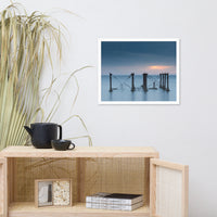 Cloudy Sunrise at Port Mahon Lighthouse Ruins Framed Photo Paper Wall Art Prints