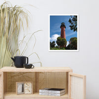 Jupiter Lighthouse 2 Color Framed Photo Paper Wall Art Prints