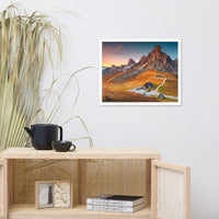 Majestic Sunset and Alpine Mountain Pass Framed Photo Paper Wall Art Prints