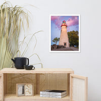 Marblehead Lighthouse at Sunset Landscape Framed Photo Paper Wall Art Prints