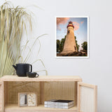 Marblehead Lighthouse at Sunset From the Shore Framed Photo Paper Wall Art Prints