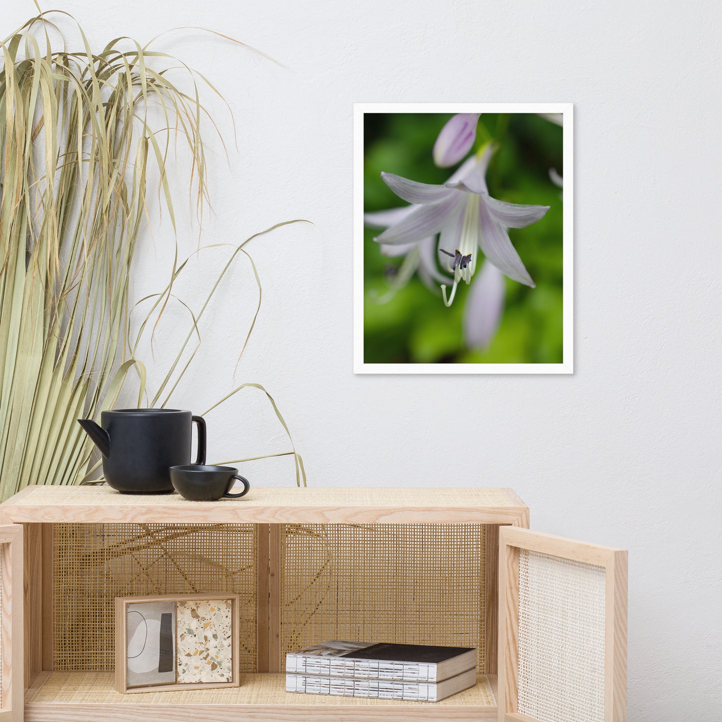 Hosta Bloom Floral Nature Photo Framed Wall Art Print