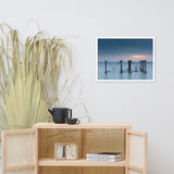 Cloudy Sunrise at Port Mahon Lighthouse Ruins Framed Photo Paper Wall Art Prints