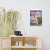 Faux Wood Texture Marblehead Lighthouse at Sunset Framed Photo Paper Wall Art Prints