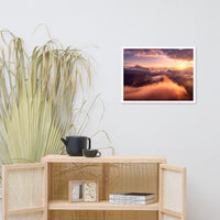 Heaven On Earth Mountains in Clouds at Sunrise Framed Wall Art Prints