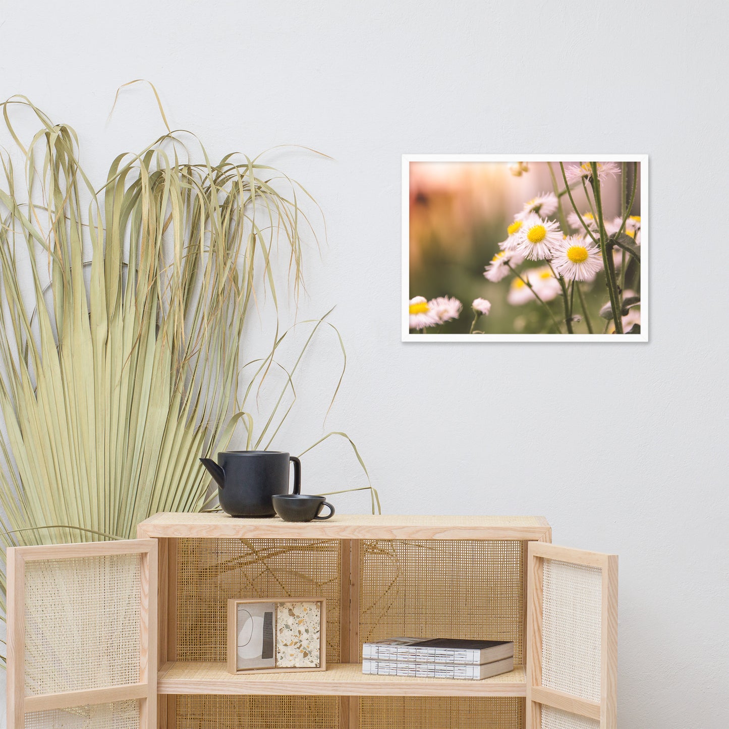 Philadelphia Fleabane Cluster Softened Floral Nature Photo Framed Wall Art Print