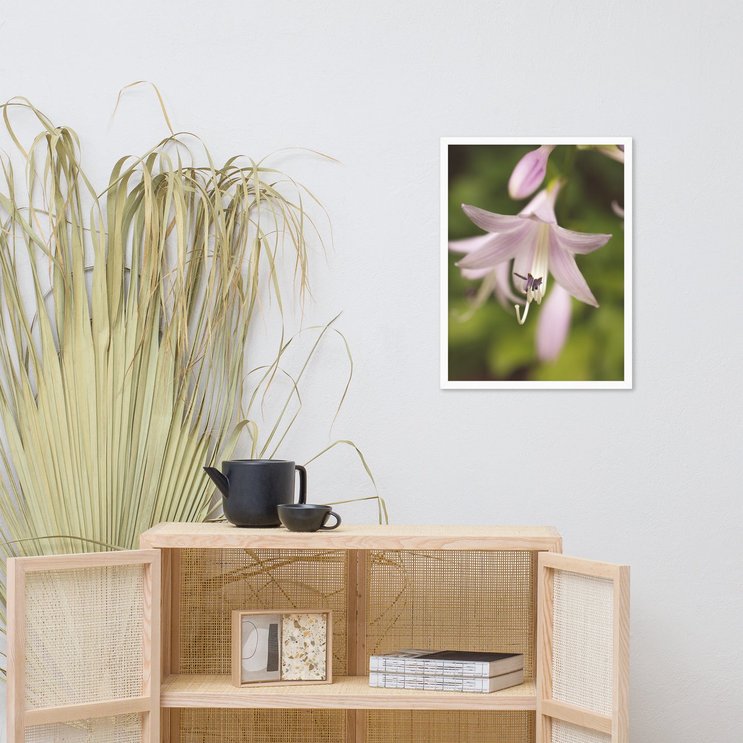 Softened Hosta Bloom Floral Nature Photo Framed Wall Art Print