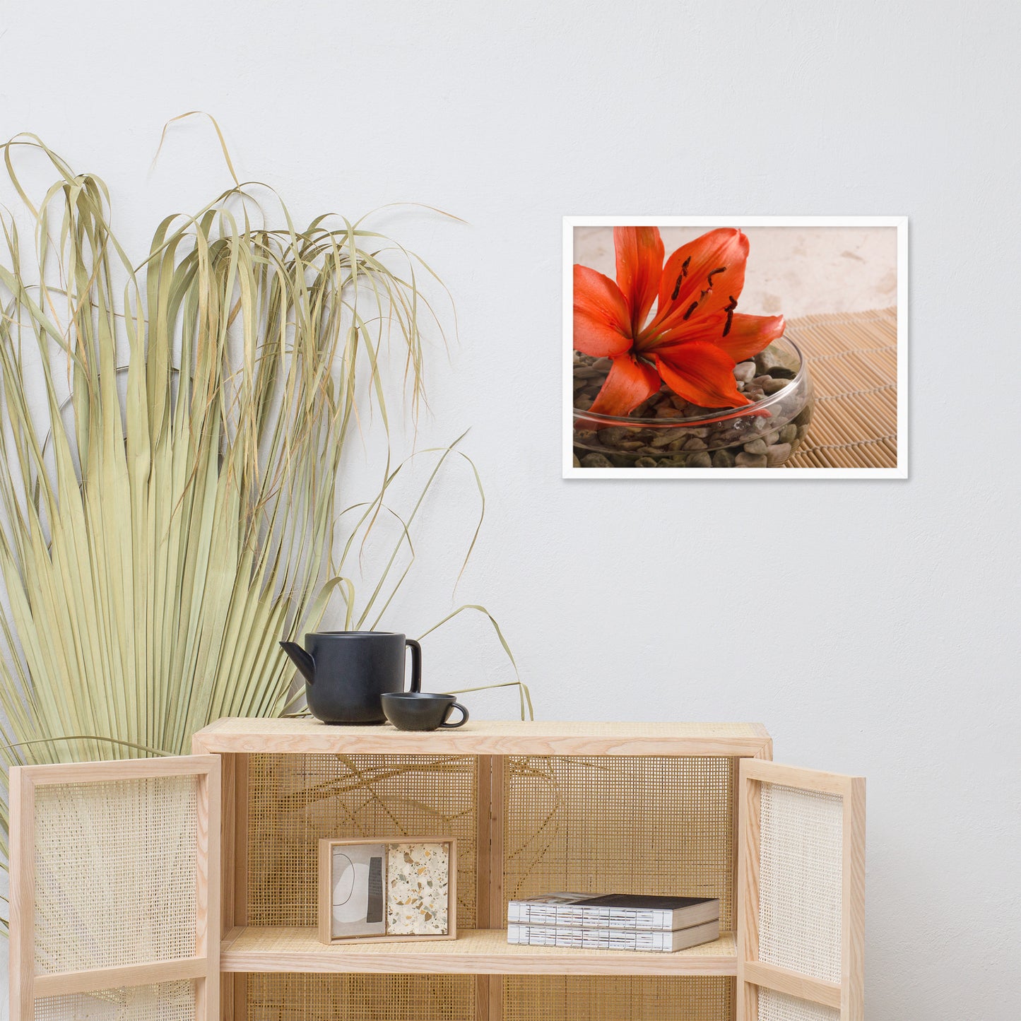 Tranquil Lily Floral Nature Photo Framed Wall Art Print