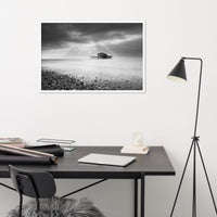 Abandoned West Pier Coastal Seascape Black and White Framed Wall Art Prints