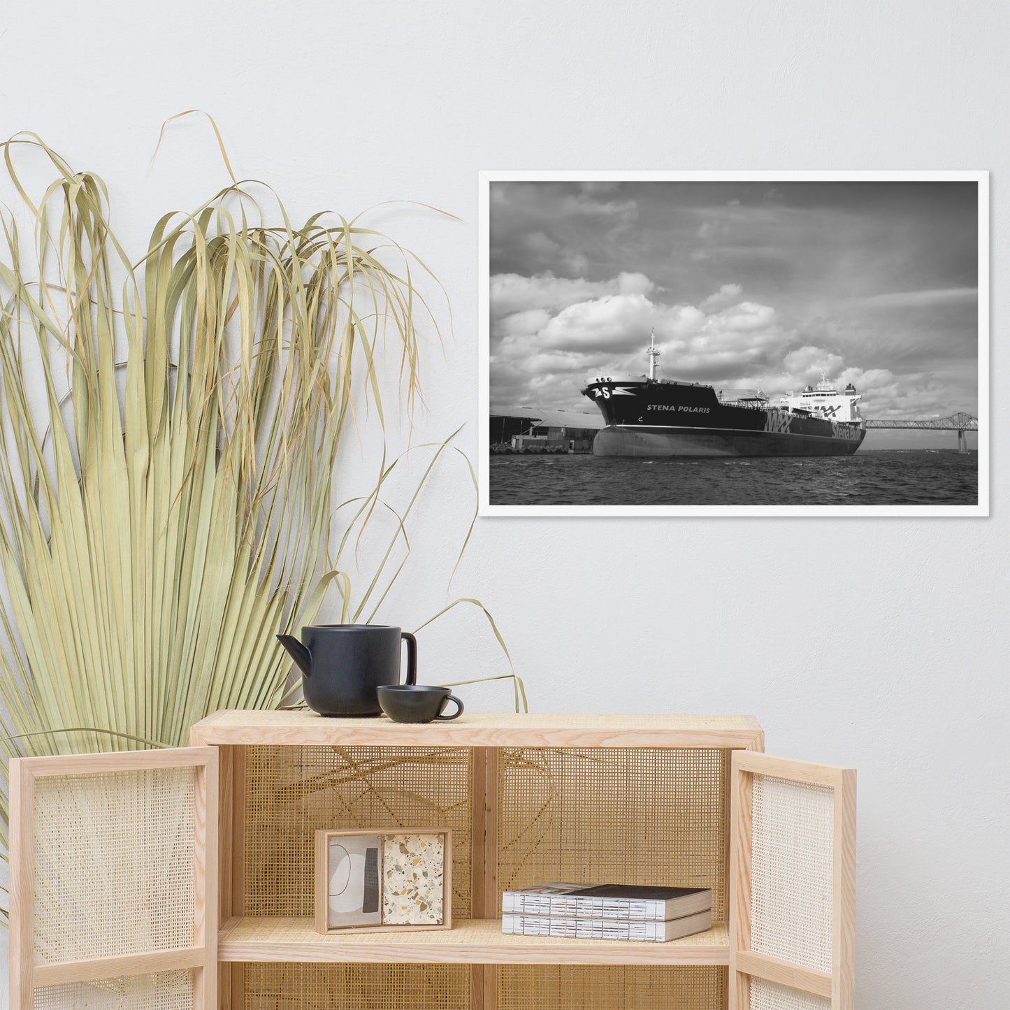 Ship on The St. Johns River Coastal Photo Framed Wall Art Print