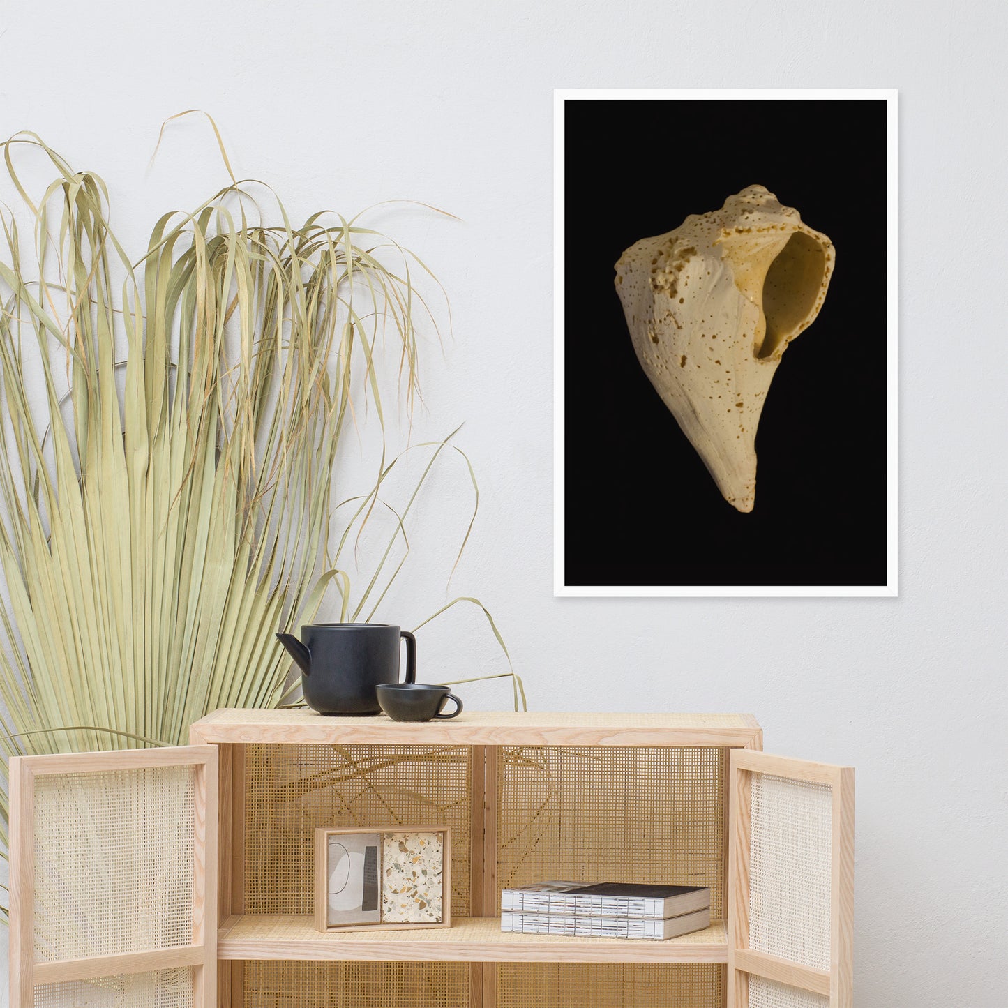 State of Erosion Image 1 Whelk Shell Coastal Nature Photo Framed Wall Art Print