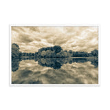 Autumn Reflections Rural Landscape Sepia Framed Photo Paper Wall Art Prints