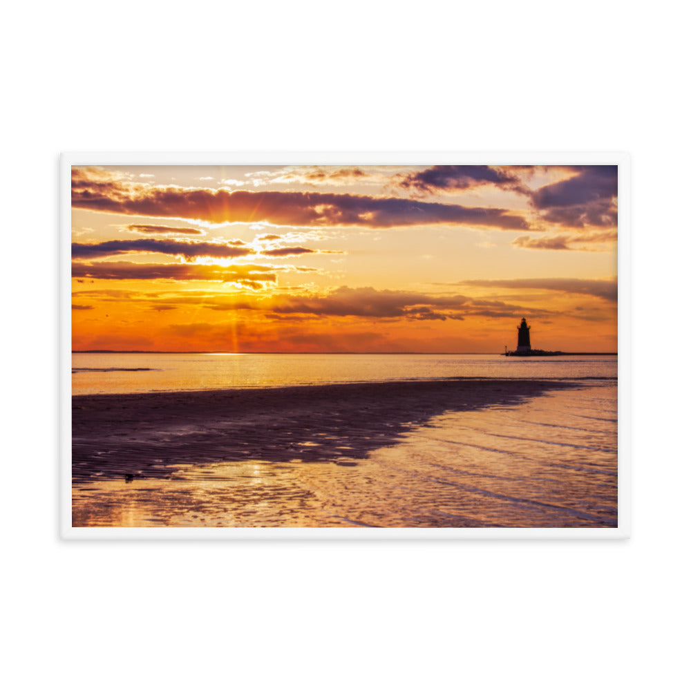 Cape Henlopen at Sunset Coastal Landscape Framed Photo Paper Wall Art Prints