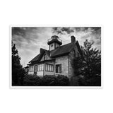 Cedar Point Lighthouse in Black and White Framed Photo Paper Wall Art Prints