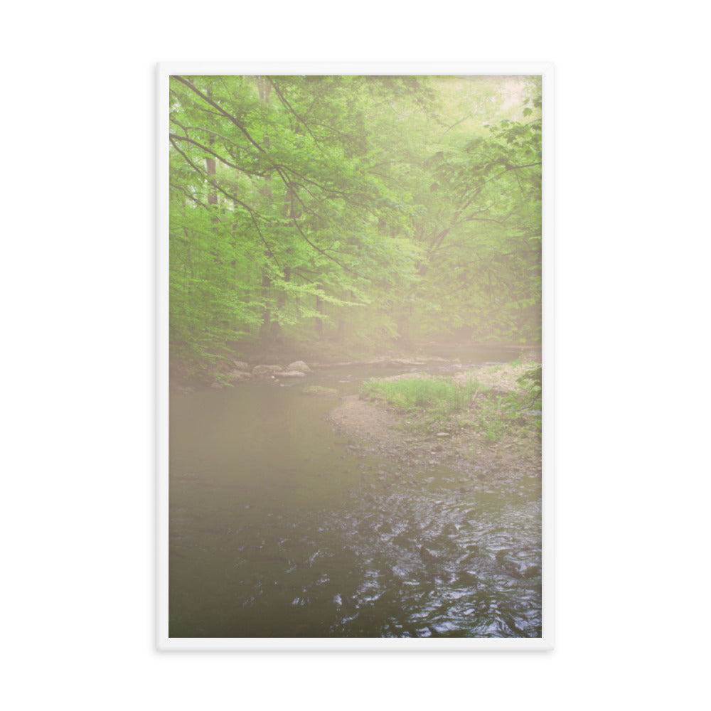 Early Morning Fog on the River Landscape Framed Photo Paper Wall Art Prints