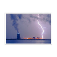 Lightning and Salem Power Plant 2 Urban Landscape Photo Framed Wall Art Print
