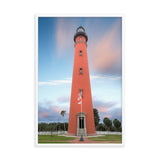 Ponce De Leon Lighthouse and Sunset Landscape Photo Framed Wall Art Print