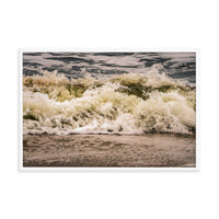 Crashing Ashore Coastal Nature Photo Framed Wall Art Print