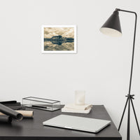 Autumn Reflections Rural Landscape Sepia Framed Photo Paper Wall Art Prints