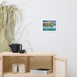 Faux Wood Blue Morning at Waters Edge Framed Photo Paper Wall Art Prints