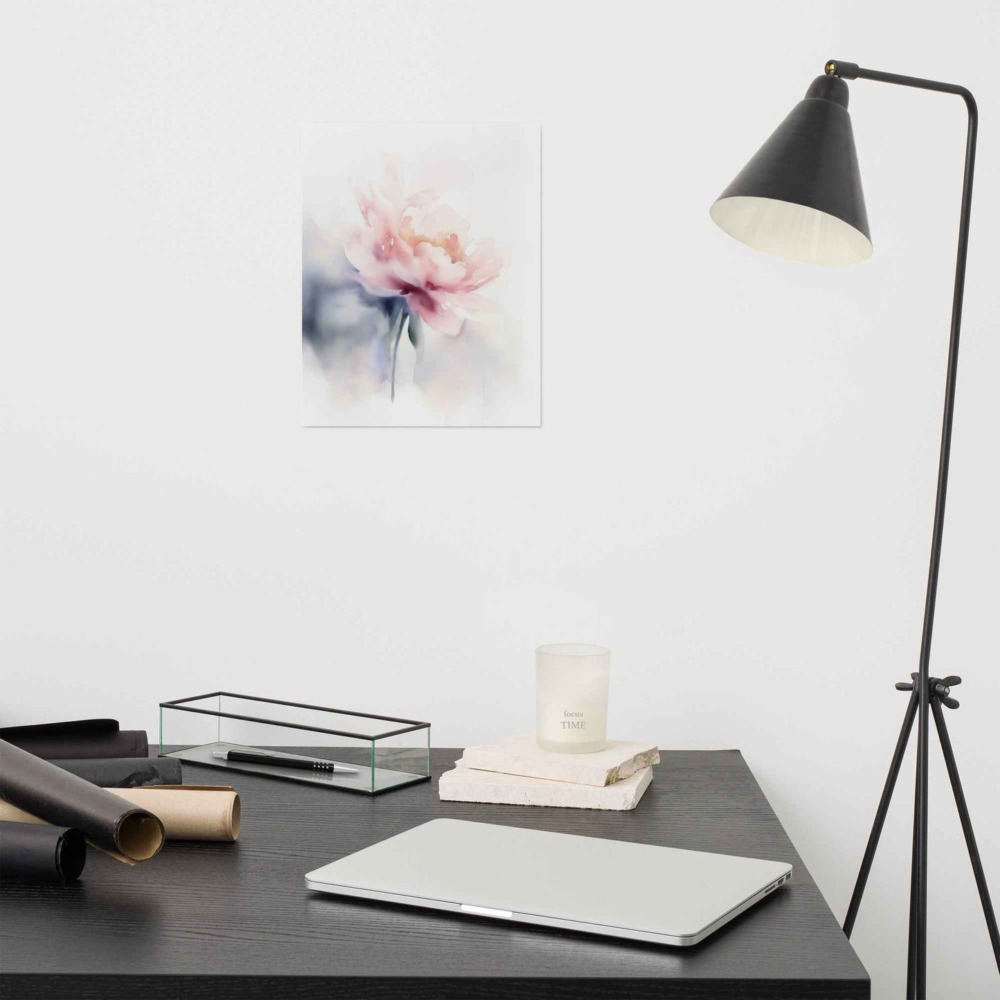 Quiet Grace Floral Digital Watercolor Painting Blush Peony Art Loose Print