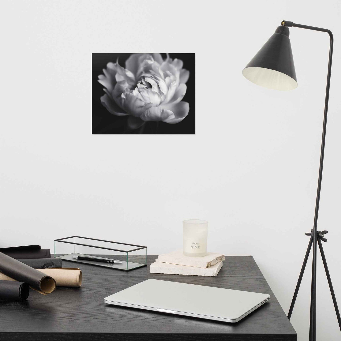 Shadow and Silk Floral Photorealistic Digital Art Peony Artwork Loose Print