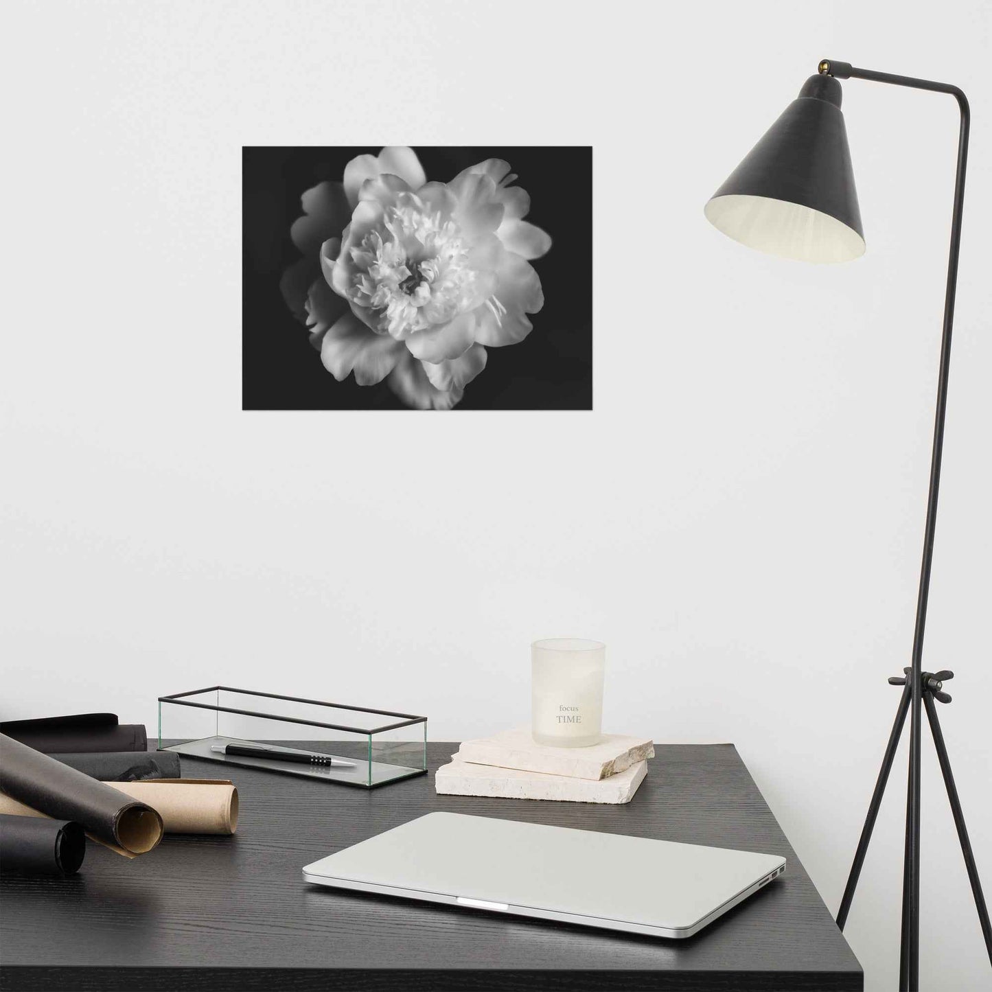 Lingering Fragrance Floral Photorealistic Digital Artwork Peonies Print Unframed