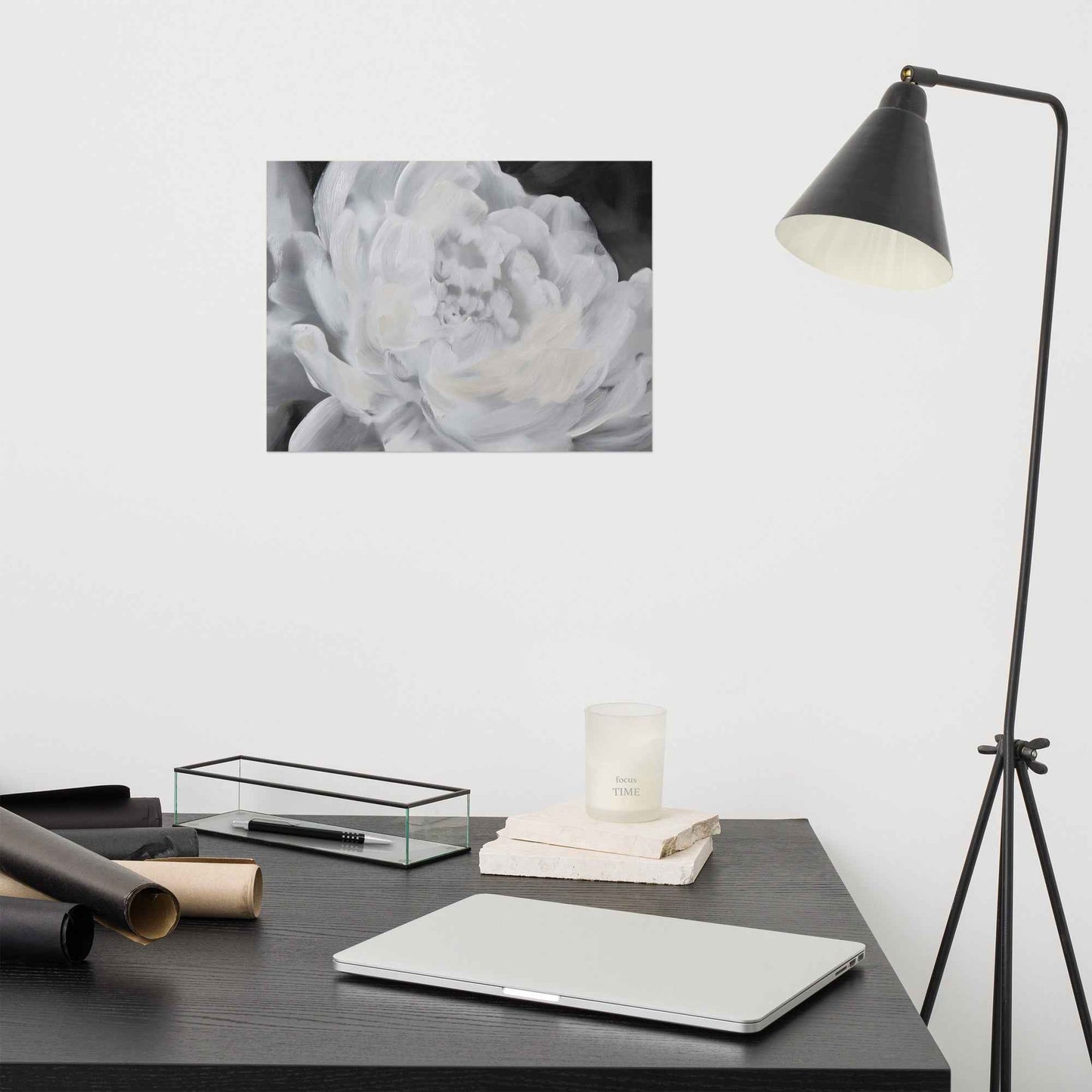 Shadowed Grace Digital Artwork Peony Oil Painting Loose Art Print
