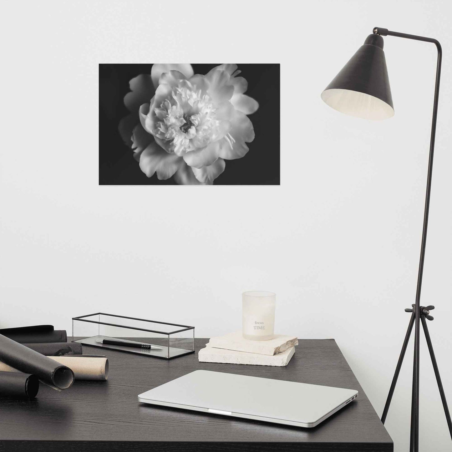 Lingering Fragrance Floral Photorealistic Digital Artwork Peonies Print Unframed
