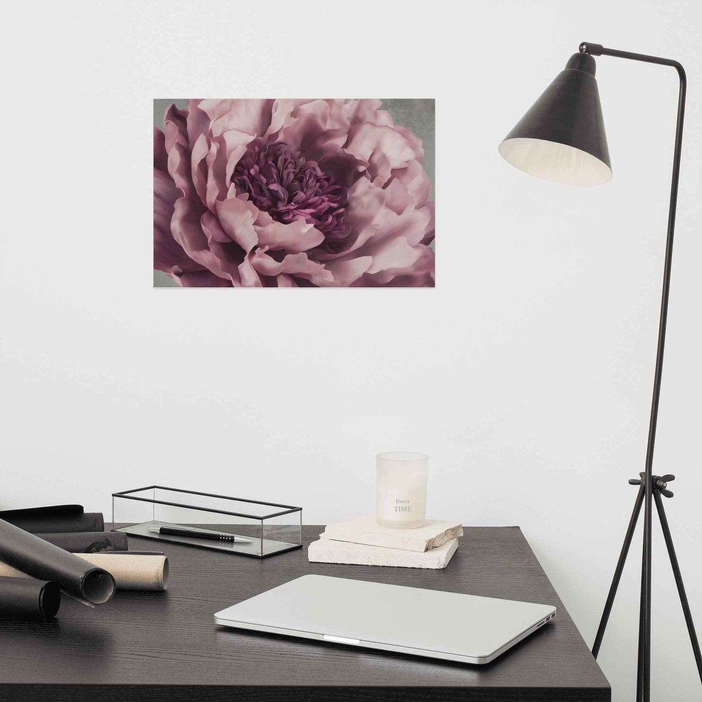 Painted Grace Floral Digital Artwork Pink Peony Wall Art Loose Print