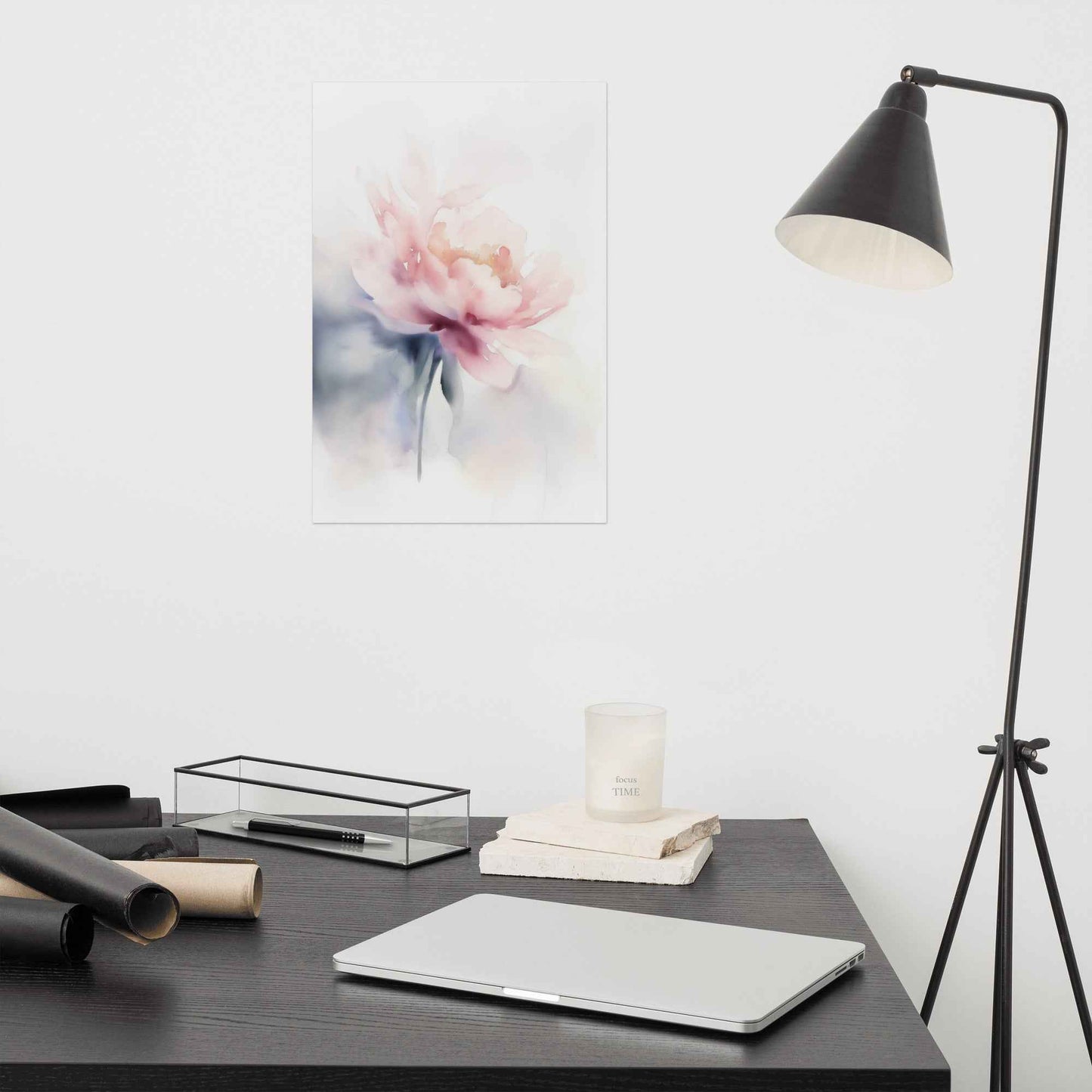 Quiet Grace Floral Digital Watercolor Painting Blush Peony Art Loose Print