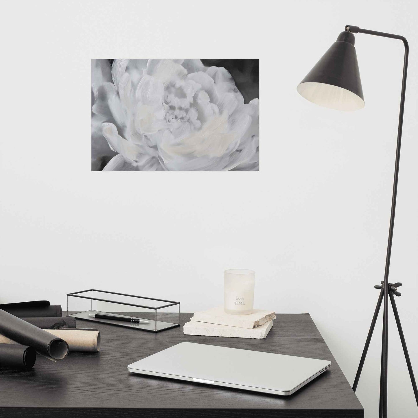 Shadowed Grace Digital Artwork Peony Oil Painting Loose Art Print