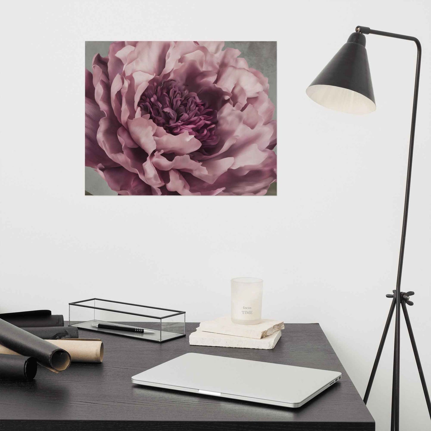 Painted Grace Floral Digital Artwork Pink Peony Wall Art Loose Print