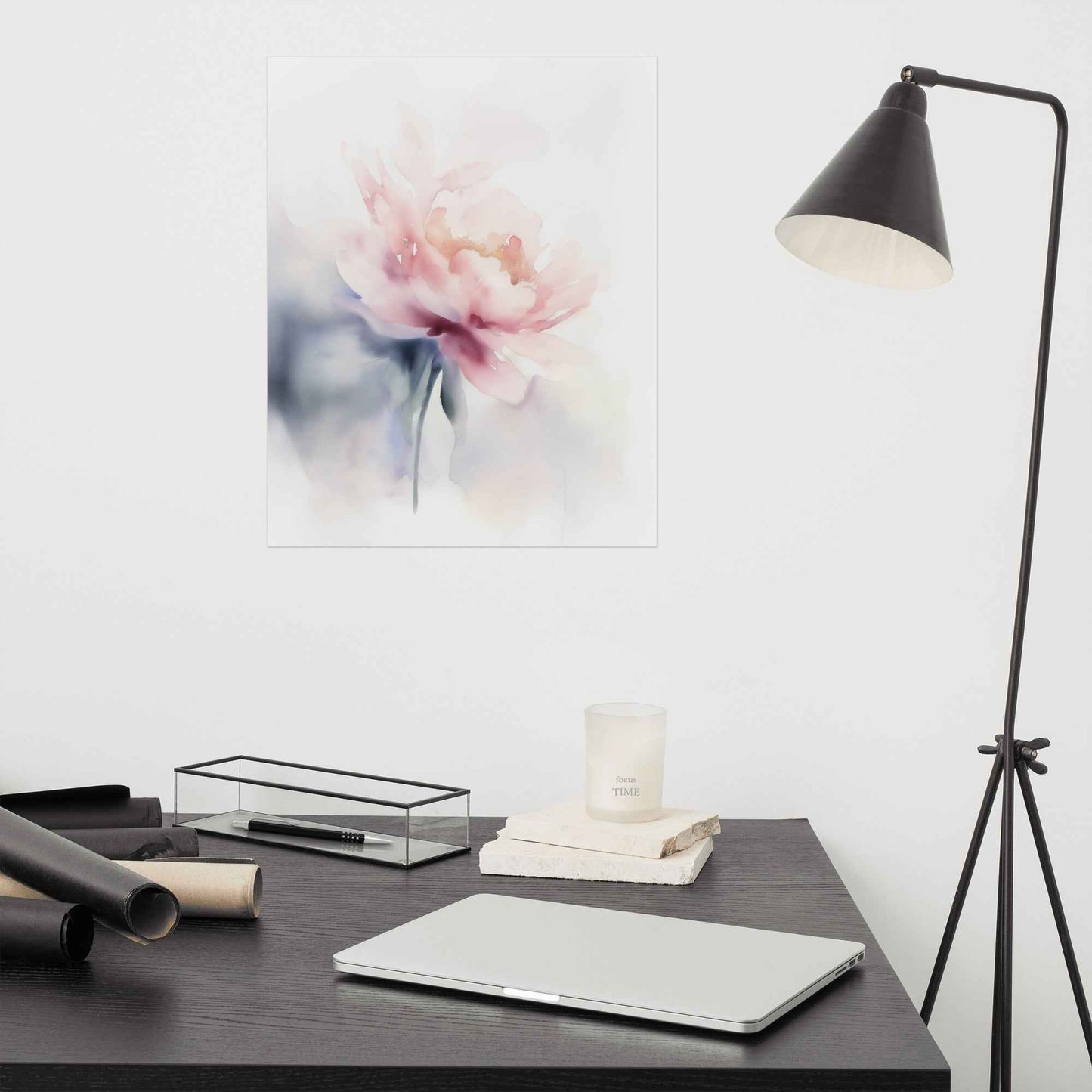 Quiet Grace Floral Digital Watercolor Painting Blush Peony Art Loose Print