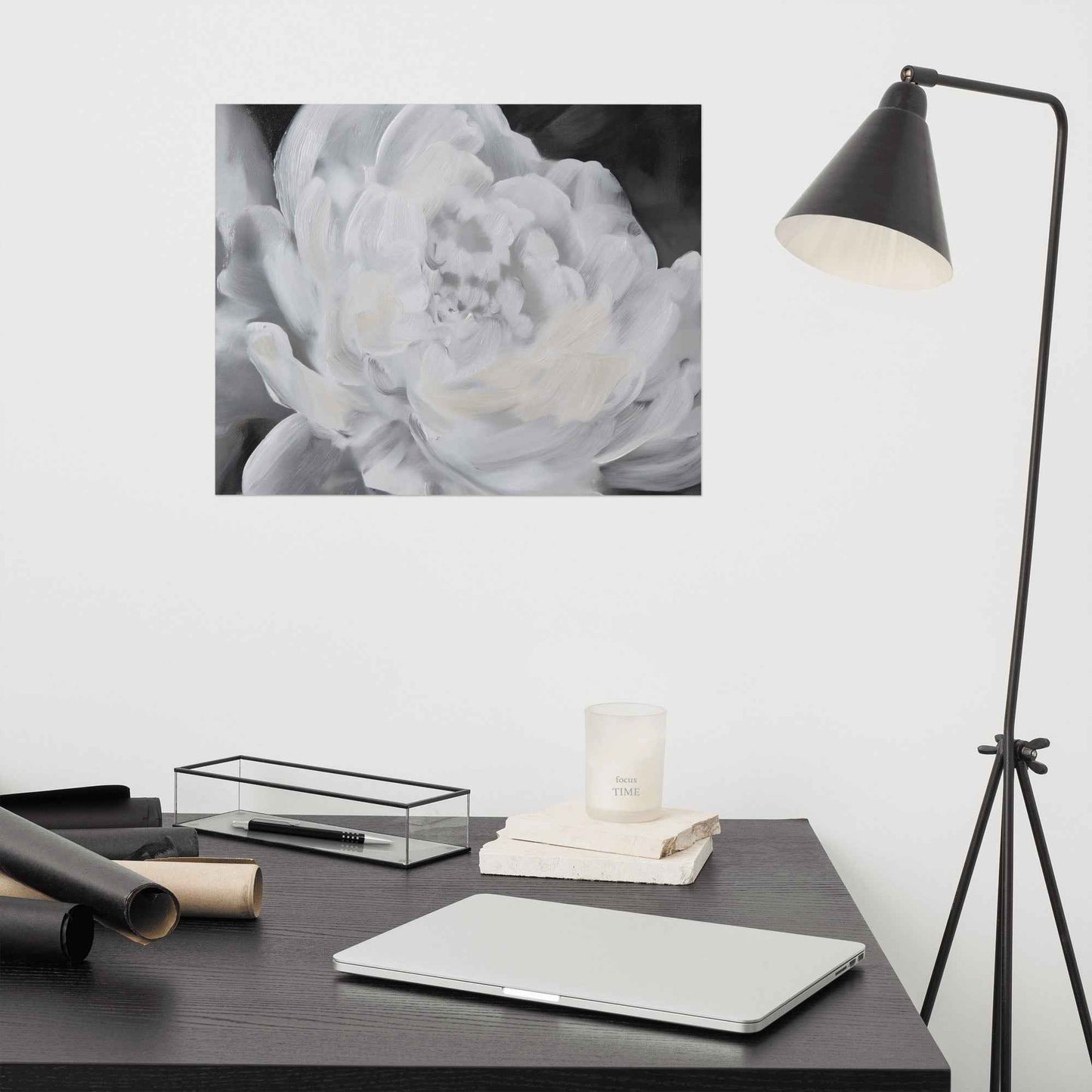 Shadowed Grace Digital Artwork Peony Oil Painting Loose Art Print