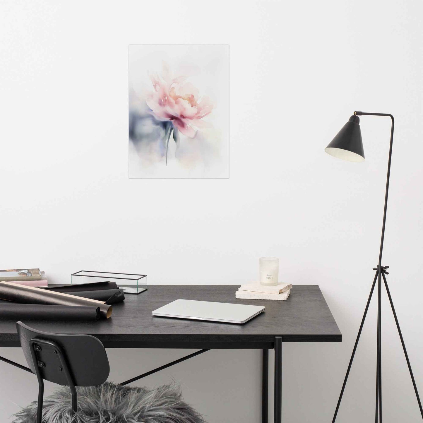 Quiet Grace Floral Digital Watercolor Painting Blush Peony Art Loose Print