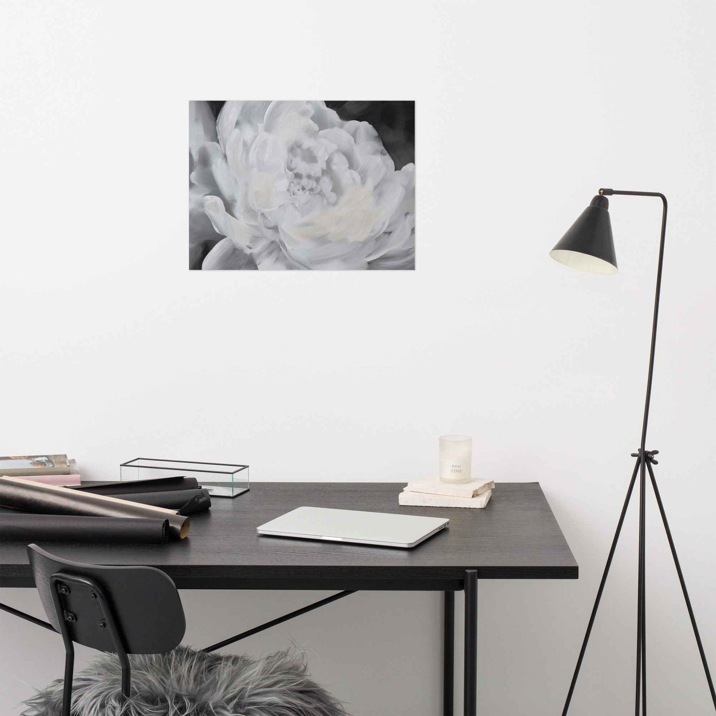 Shadowed Grace Digital Artwork Peony Oil Painting Loose Art Print