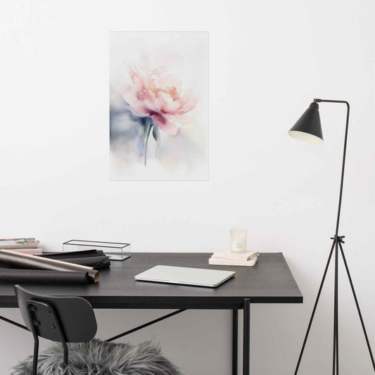 Quiet Grace Floral Digital Watercolor Painting Blush Peony Art Loose Print