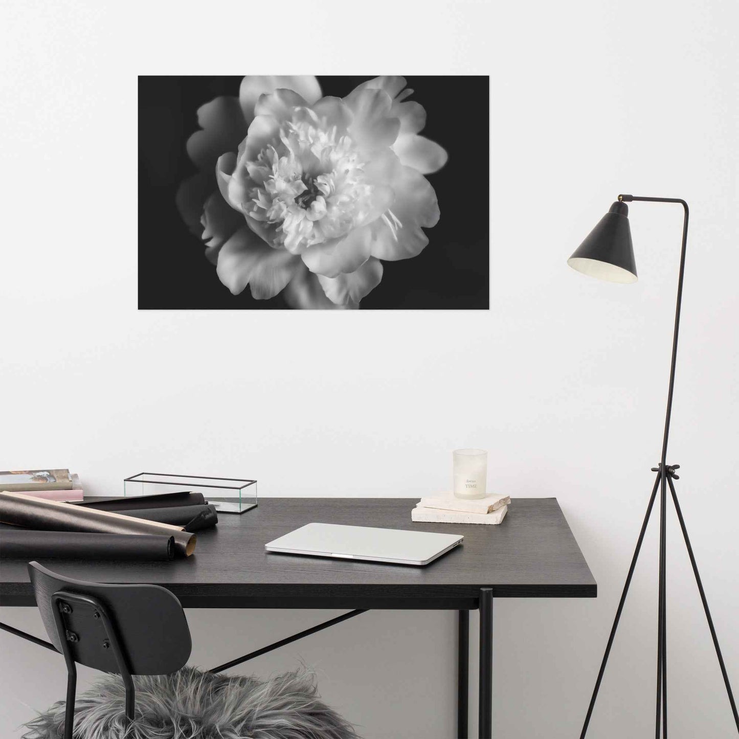Lingering Fragrance Floral Photorealistic Digital Artwork Peonies Print Unframed