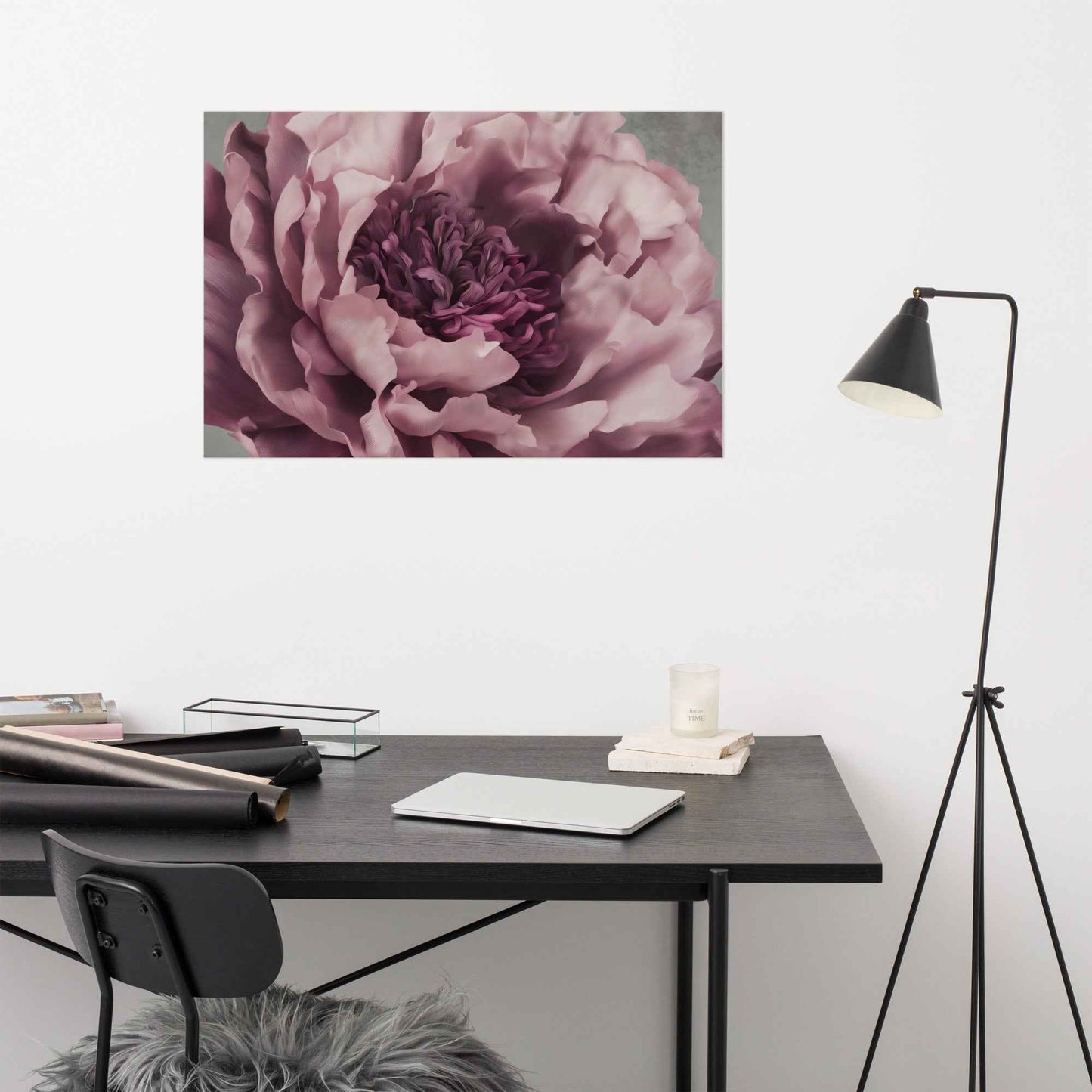 Painted Grace Floral Digital Artwork Pink Peony Wall Art Loose Print