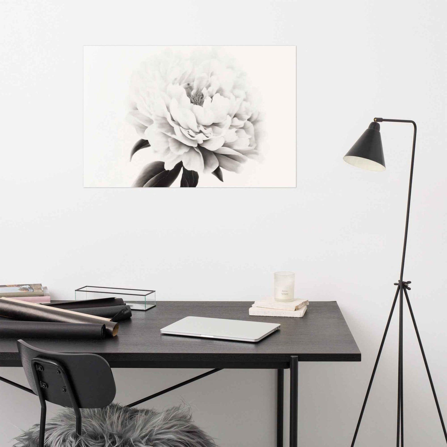 Pure Petals Floral Digital Artwork Abstract Peony Print Unframed
