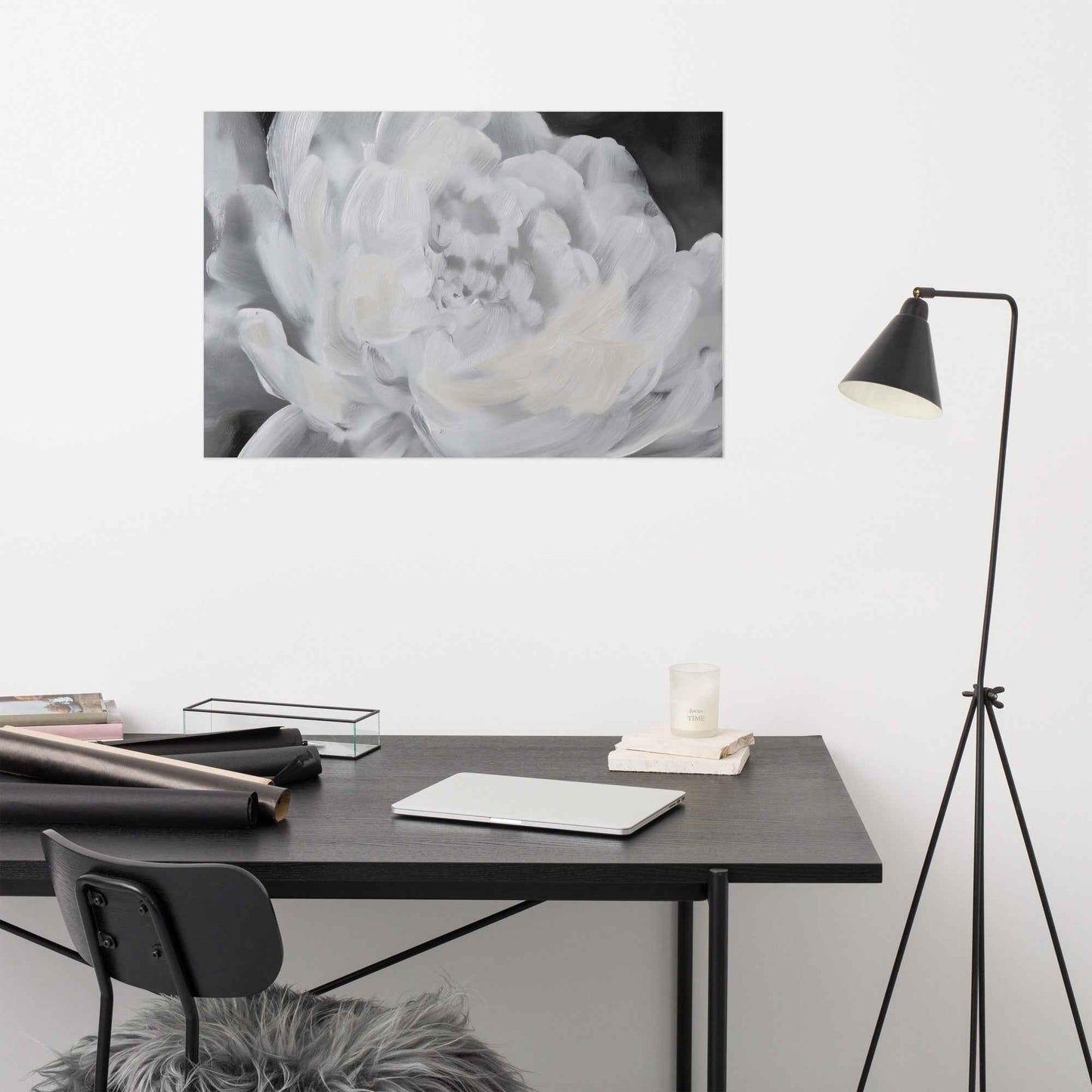 Shadowed Grace Digital Artwork Peony Oil Painting Loose Art Print